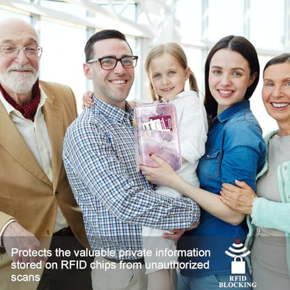 Family Passport Holder Wallet RFID Blocking Document Organizer - color: Smokey Purple