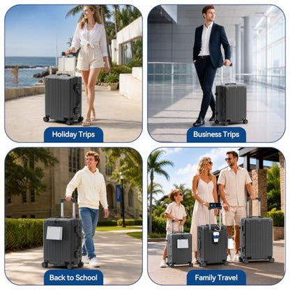 Carry On Luggage, Zipperless Aluminum Frame Suitcase, Gray, 20 in - color: grey, size: 20in