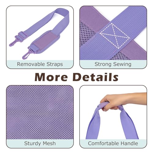Fammart Large Mesh Beach Bag for Women, Oversized Beach tote Swim Pool Bag - color: Oversized, Purple, size: Extra-Large