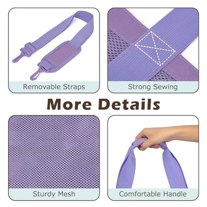 Fammart Large Mesh Beach Bag for Women, Oversized Beach tote Swim Pool Bag - color: Oversized, Purple, size: Extra-Large
