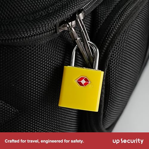 TSA Locks for Luggage, Keyed Alike Luggage Locks TSA Approved 4 Pack, Small Padlock with Key, Padlocks with Keys for Suitcase, Backpack, Bag Zipper, Tool Box, Case, Travel Essentials - color: Yellow