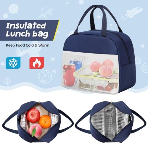 ACESAK Astronaut Backpack for Boys - Boy Backpack Schoolbag with Lunch Bag - color: Dark Blue