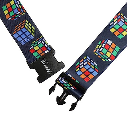Teeoff 2 Pack Elastic Luggage Straps Suitcase Belts Travel Bag Accessories Adjustable 220CM (Magic Cube) - color: Magic Cube