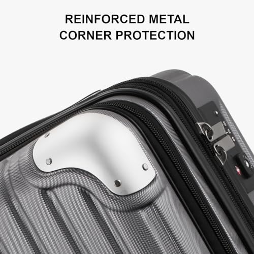 LEVEL8 Carry on Luggage Airline Approved, 20“ Expandable Carry on Suitcase - color: Grey, size: 20 Inch - Expandable
