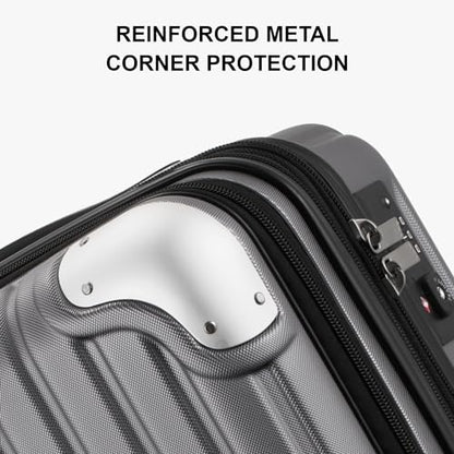 LEVEL8 Carry on Luggage Airline Approved, 20“ Expandable Carry on Suitcase - color: Grey, size: 20 Inch - Expandable