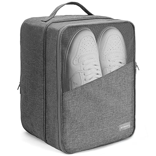 emissary Travel Shoe Bag Holds 3 Pairs, Waterproof Mesh Pocket - Grey - color: Grey, size: Large