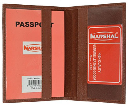 Canada Passport Wallet Genuine Leather Passport holder with Emblem (Burgundy) - color: Burgundy
