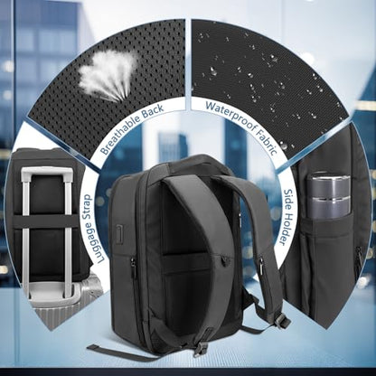 Business Travel Lightweight Laptop Backpack for Men - color: Black, size: 15.6MAX", style: Classic