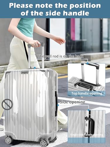 Yotako Upgraded Zippered Clear PVC Suitcase Cover 24 Inch - color: 70%clear 30%grey, size: 24inch