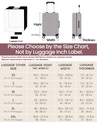 No Disassembly Suitcase Covers for Luggage - Clear PVC Luggage Cover, Transparent Suitcase Protector Cover Fit 19-30 Inch - size: XL