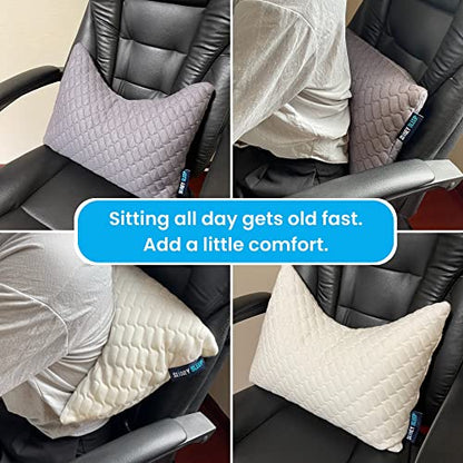 Sidney Sleep Mini Travel Size Neck Pillow - Knee, Back Lumbar and Support - Small Curved Pillow - 14 x 19 Inches - Adjustable Loft - Washable - Drawstring Backpack Included (White) - color: White, size: Travel Mini
