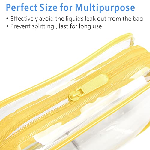 PACKISM Clear Makeup Bag for Travel - TSA Approved Toiletry Bag, Yellow - color: Light Yellow 3 Pack, size: Medium Set (Standard)