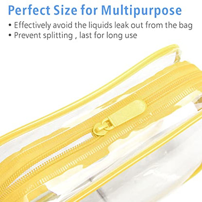 PACKISM Clear Makeup Bag for Travel - TSA Approved Toiletry Bag, Yellow - color: Light Yellow 3 Pack, size: Medium Set (Standard)