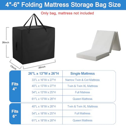 Folding Mattress Storage Bag Fits 4" Single Mattress - size: Fits 4" Single Mattress
