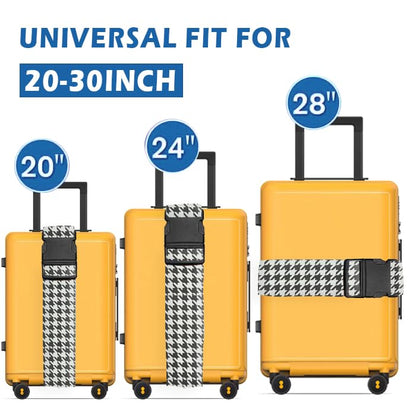 Luggage Straps for Suitcases Travel Belt Accessories, Cute Suitcase Strap, Adjustable Luggage Belt Strap, Heavy Duty with Quick-Release Buckle Luggage Strap Classic Houndstooth - color: Classic Houndstooth