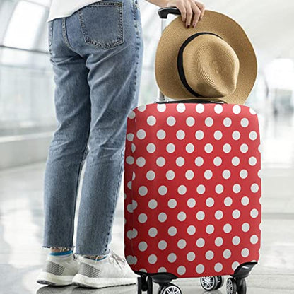 Polka Dot Luggage Cover Protector Fit 25-28 Inch, Red White - color: Luggage Cover-3, size: L(25-28in)