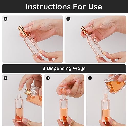 Segbeauty Perfume Travel Refillable, 20ml Portable Mini Perfume Atomizer, 2 Pack Empty Cologne Dispenser Perfume Bottles Scent Pump Case Toiletries Container Sprayer Travel Essential Accessory Set - color: Orange Pink, style: Mini Bottles