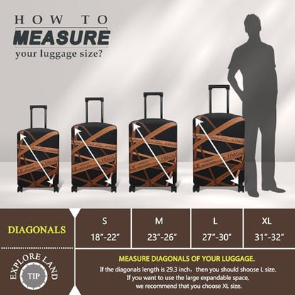 Explore Land Travel Luggage Cover Fits 31-32 inch Case (Gold Fragile, XL) - color: Gold Fragile, size: XL
