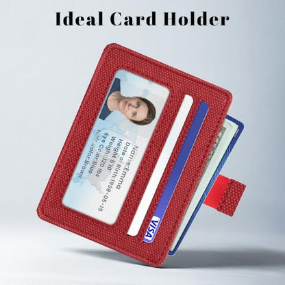 Airkit Small Slim ID Case, Womens Credit Card Holder Wallet, RFID Sleeve - color: Classic Red