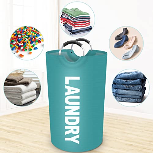 90L Large Laundry Basket, Dirty Clothes Waterproof Laundry Hamper, Green - color: Green, size: 90L