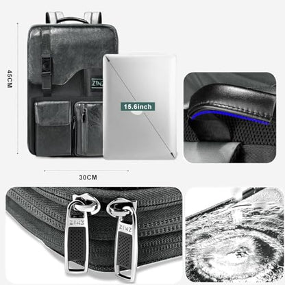 ZINZ Slim & Expandable Laptop Backpack 15.6 Inch,Gray - color: Gray