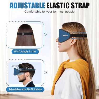 Sleep Eye Mask for Men Women,Zero Pressure 3D Blackout Eye Mask for Sleeping,Eye Covers with Adjustable Strap,Soft Breathable Travel Sleep Mask for Airplane,Includes Ear Plugs(Blue) - color: Blue
