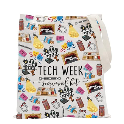 POFULL Theatre Tech Week Gift Tech Week Survival kit Tote Bags Theatre Lover Gift (Tech Week Tote Bag) - color: Tech Week Tote Bag