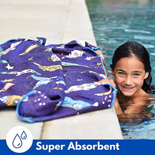 ECCOSOPHY Microfiber Kids Toddler Beach Towel, Quick Dry, Sand Free, 60x30 - color: Space