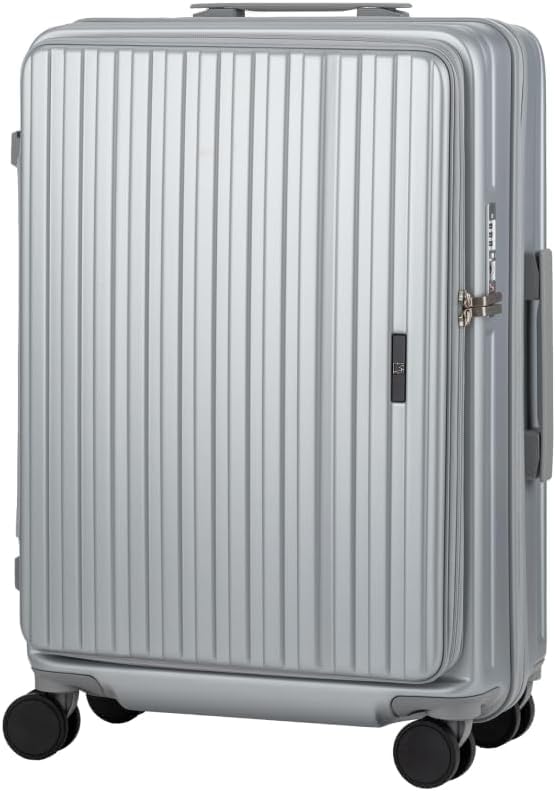 LEGEND WALKER 26" Checked Luggage, Silver, 5524-67 - color: Silver, size: 26 inch