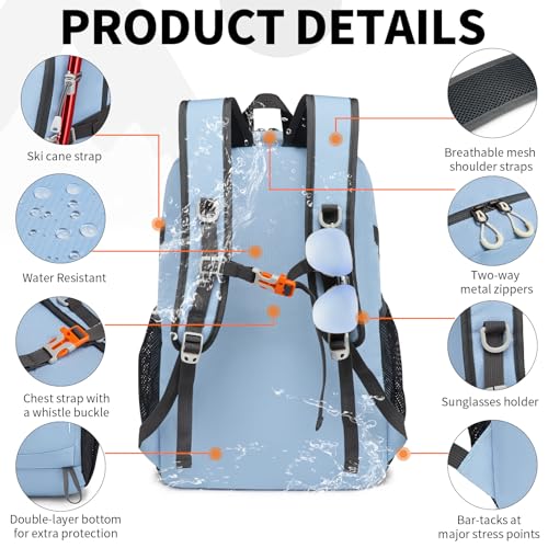 Lightweight Foldable 35L Everyday Backpack, Packable Daypack (Sky-Blue) - color: 35l-sky-blue