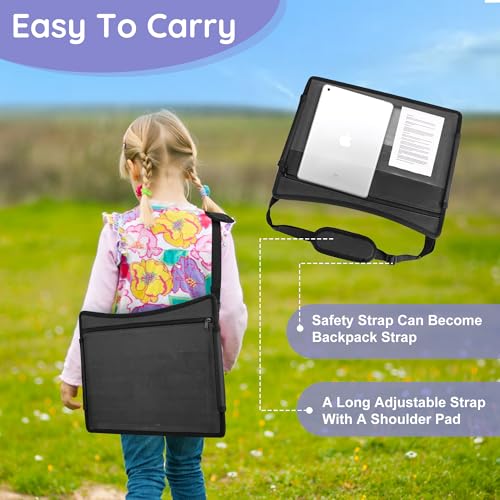 Kids Lap Desk Tray for Road Trip Activities, Portable, Black 2PCS - color: Black-2PCS