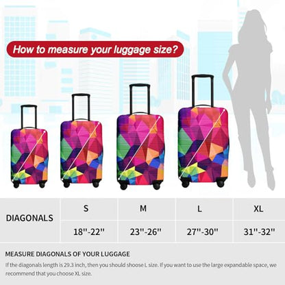 GGalleryGlide Luggage Covers For Suitcase TSA Approved, Fits 18-32 Inch - color: Geometric, size: M(23"-26" Suitcase)