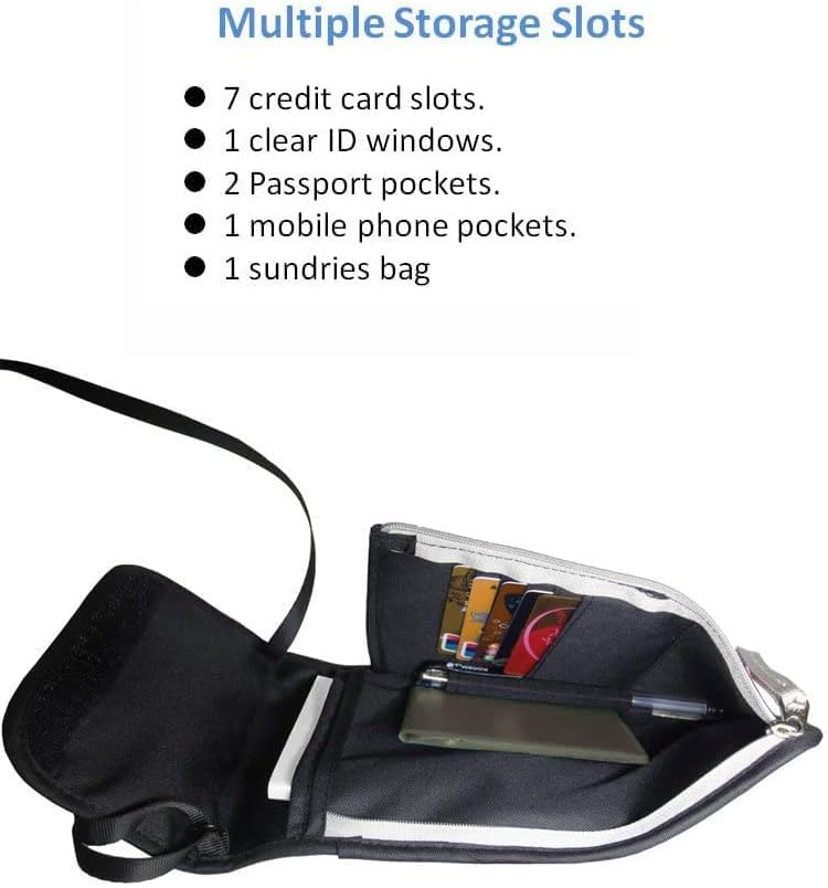 Neck Wallet Pouch Passport Holder RFID Blocking for TravelPassport Holder Neck Pouch