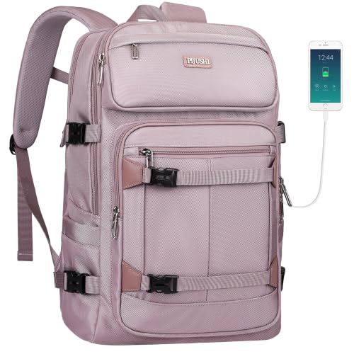 PIJUSHI Travel Backpack 35L Carry On Backpack Flight Approved - color: Updated Ashen Purple