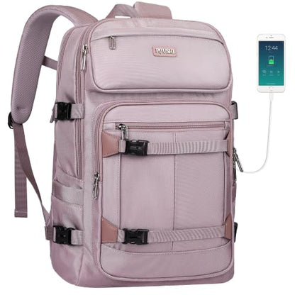PIJUSHI Travel Backpack 35L Carry On Backpack Flight Approved - color: Updated Ashen Purple