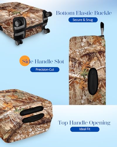 Slohif Luggage Cover for Suitcase Tsa Approved Protector - Forest Luggage Sleeve Large Suit Case Cover Travel Stretch Baggage Case Protective Washable Fit 21-23 Inch - size: S-(21-23) Inch, style: Forest