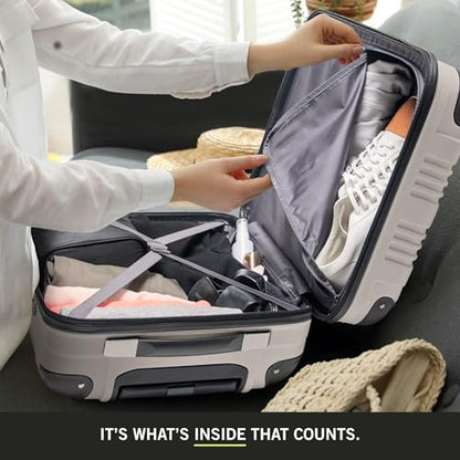 Kenneth Cole REACTION Out of Bounds Lightweight Hardshell 4-Wheel Spinner Luggage, Mushroom, 2-Piece Set (20" & 28") - color: Mushroom, size: 2-Piece Set (20" & 28")