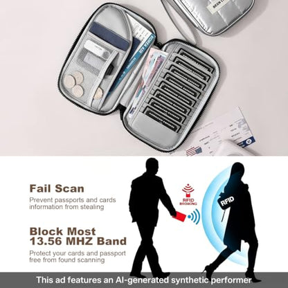 여행용 여권 홀더, RFID 차단 가족 여권 지갑, 여행 문서 정리함 신용 카드 케이스 여성용