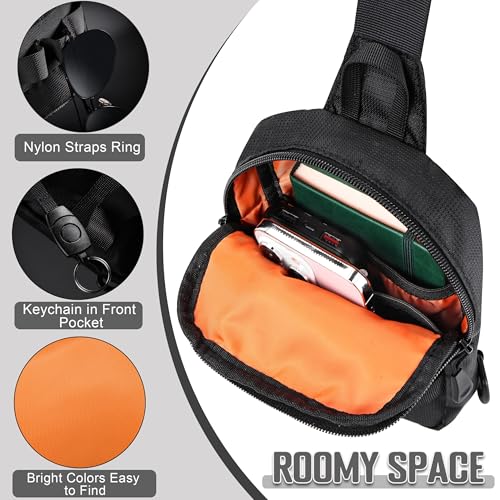 DEYACE Mini Mens Sling Bag, Small Cross Body Bag for Hiking Travel Work