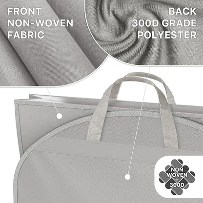 Simple Houseware 60" Travel Garment Bag, 4" Gusset Lightweight, Gray 3 Pack - size: 60-Inch, 3-Pack, Gray