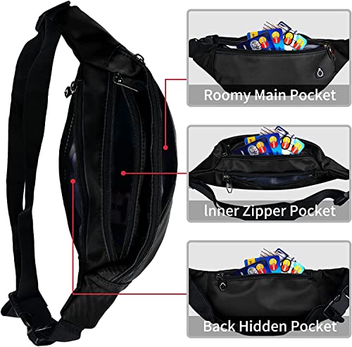 Fanny Packs for Men and Women Water-Repellent Sports Waist Pack Bag - color: 1pack-Grey Blue