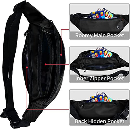 Fanny Packs for Men and Women Water-Repellent Sports Waist Pack Bag - color: 1pack-Grey