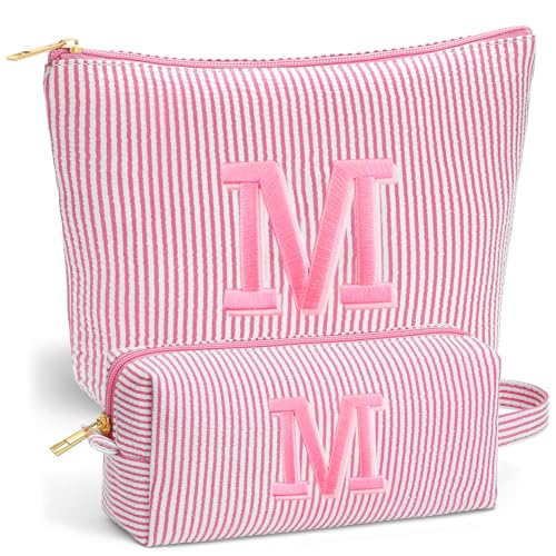 Back to School Gifts for Girls - Personalized Makeup Bag Set - color: Pink, style: M