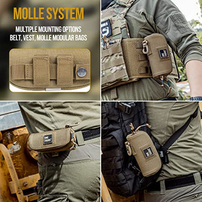 ONETIGRIS Hard Shell Sunglasses Case MOLLE Tactical Eyeglasses Pouch - color: Green