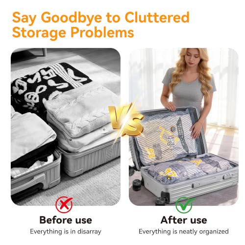20-Pack Vacuum Bags for Travel with Wireless Rechargeable Pump | Carry-on Size Compression Packing Bags for Luggage & Suitcase, Space Saver for Clothes & Home Seasonal Storage, 3S Vacuum - size: 20 combo set