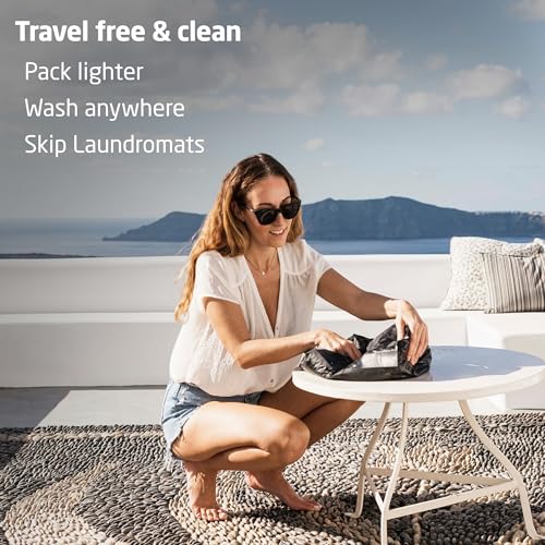 Scrubba Wash Bag Patented Washboard-in-a-Bag™ 5 oz Travel Clothes Washer