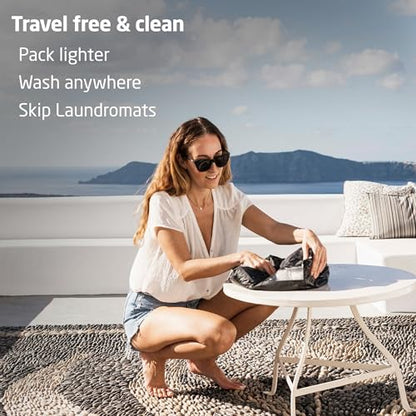 Scrubba Wash Bag Patented Washboard-in-a-Bag™ 5 oz Travel Clothes Washer