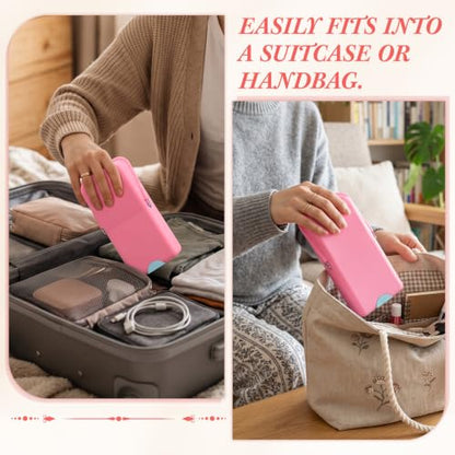 Kacctyen Makeup Brush Case Silicone Standing Makeup Brush Holder,Pink - color: Pink
