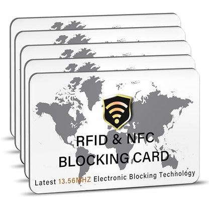 SaiTech IT 5 Pack RFID Blocking Card for Credit Debit ID Card, WM White - color: White WM