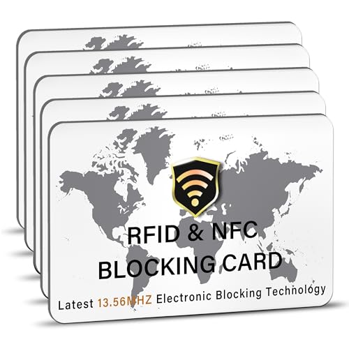 SaiTech IT 5 Pack RFID Blocking Card for Credit Debit ID Card, WM White - color: White WM